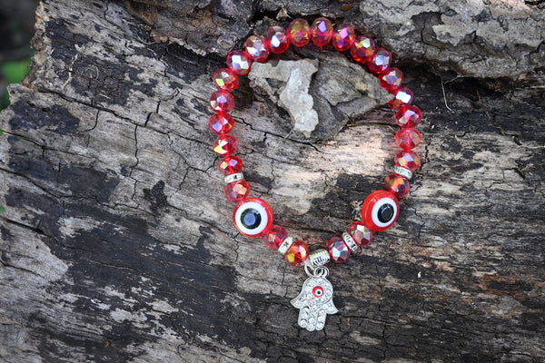 Mal de Ojo Hamsa Stretch Bracelet