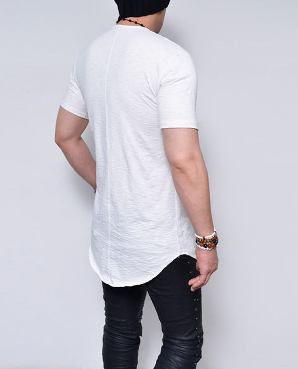 Scalloped White T-shirt